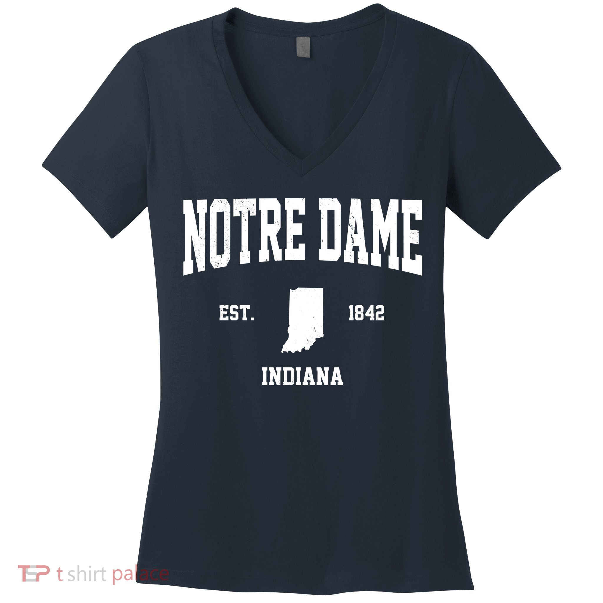 Notre Dame Indiana Est 1842 Women's V-Neck T-Shirt
