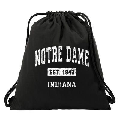 Notre Dame Indiana IN Vintage Athletic Navy Sports Drawstring Bag