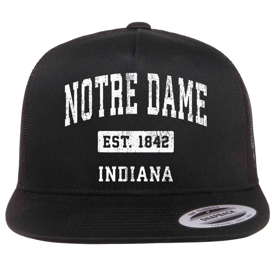 Notre Dame Indiana IN Vintage Athletic Navy Sports Flat Bill Trucker Hat
