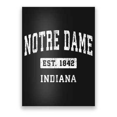 Notre Dame Indiana IN Vintage Athletic Navy Sports Poster