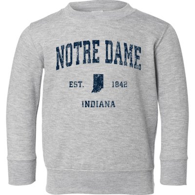 Notre Dame Indiana IN Vintage Athletic Navy Sports Design Toddler Sweatshirt