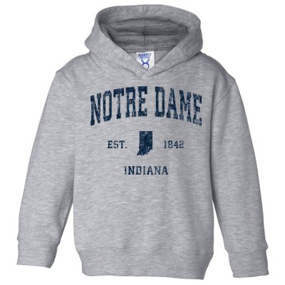 Notre Dame Indiana IN Vintage Athletic Navy Sports Design Toddler Hoodie