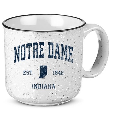 Notre Dame Indiana IN Vintage Athletic Navy Sports Design 15oz Campfire Ceramic Mug