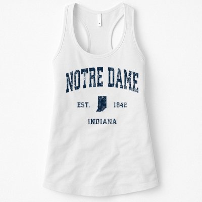 Notre Dame Indiana IN Vintage Athletic Navy Sports Design Womens Tank Top