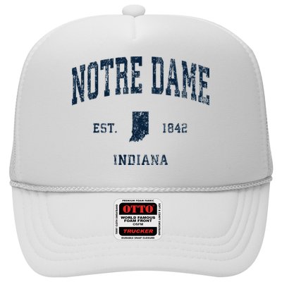 Notre Dame Indiana IN Vintage Athletic Navy Sports Design Hat