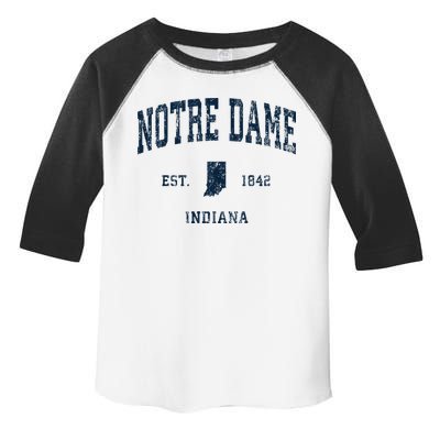 Notre Dame Indiana IN Vintage Athletic Navy Sports Design Toddler Fine Jersey T-Shirt