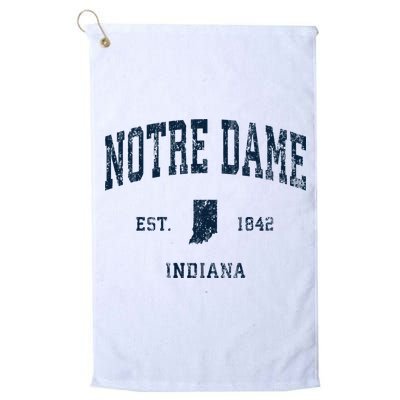 Notre Dame Indiana IN Vintage Athletic Navy Sports Design Golf Towel