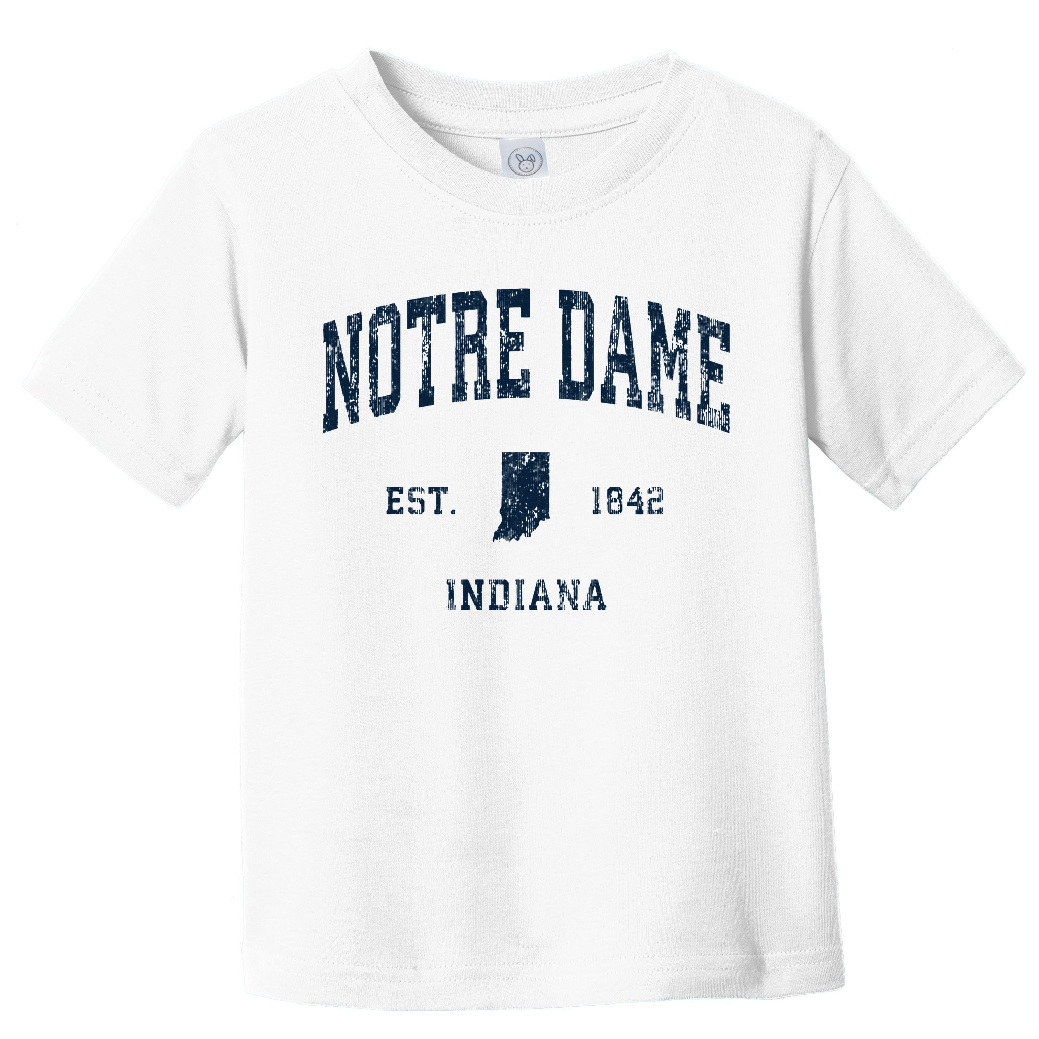 Notre Dame Indiana IN Vintage Athletic Navy Sports Design Toddler T-Shirt