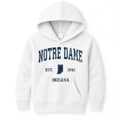 Notre Dame Indiana IN Vintage Athletic Navy Sports Design Kids Hoodie