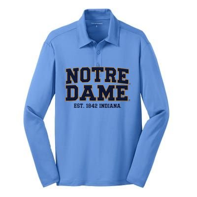 N.O.T.R.E D.A.M.E Indiana Est. 1842 Vintage Pride Apparel Silk Touch Performance Long Sleeve Polo