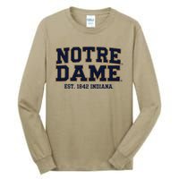 N.O.T.R.E D.A.M.E Indiana Est. 1842 Vintage Pride Apparel Tall Long Sleeve T-Shirt