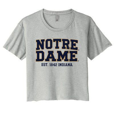 N.O.T.R.E D.A.M.E Indiana Est. 1842 Vintage Pride Apparel Women's Crop Top Tee