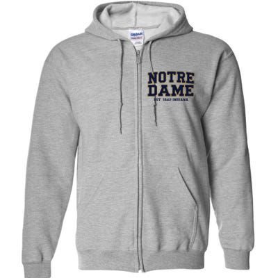 N.O.T.R.E D.A.M.E Indiana Est. 1842 Vintage Pride Apparel Full Zip Hoodie