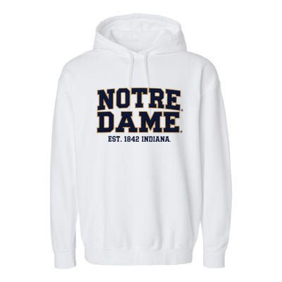 N.O.T.R.E D.A.M.E Indiana Est. 1842 Vintage Pride Apparel Garment-Dyed Fleece Hoodie