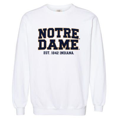 N.O.T.R.E D.A.M.E Indiana Est. 1842 Vintage Pride Apparel Garment-Dyed Sweatshirt