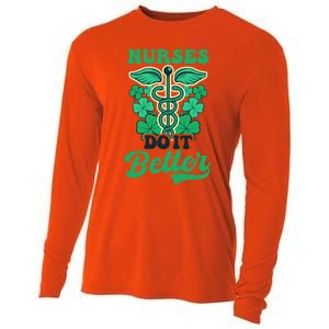 Nurses Do It Better Design St Patricks Nurse Funny Gift Cooling Performance Long Sleeve Crew