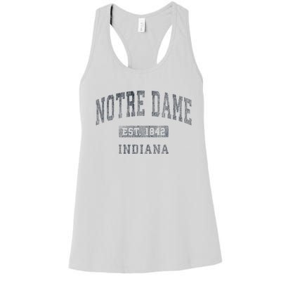 N.O.T.R.E D.A.M.E Indiana In Vintage Athletic Sports Design Women's Racerback Tank