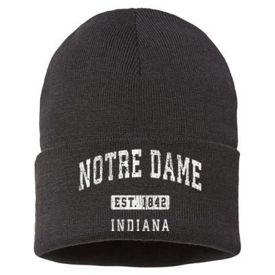 N.O.T.R.E D.A.M.E Indiana In Vintage Athletic Sports Design Sustainable Knit Beanie