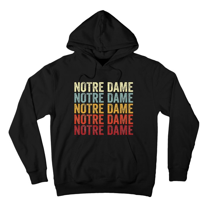 N.O.T.R.E D.A.M.E Indiana In Vintage Text Hoodie