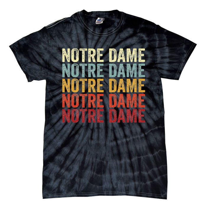 N.O.T.R.E D.A.M.E Indiana In Vintage Text Tie-Dye T-Shirt