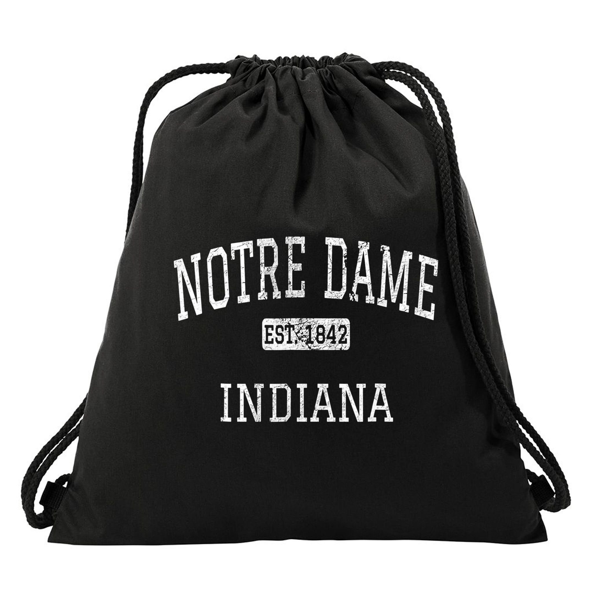 Notre_ Dame Indiana In Vintage Athletic Sports Design Drawstring Bag