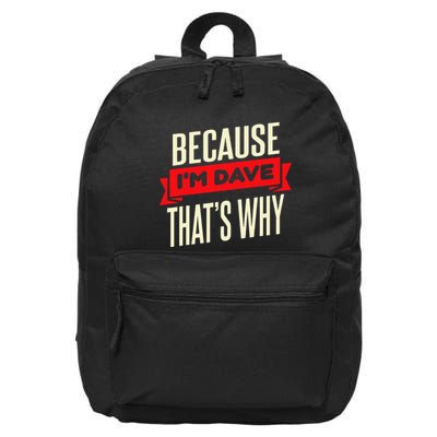 Name Dave IM Dave 16 in Basic Backpack