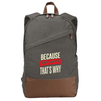 Name Dave IM Dave Cotton Canvas Backpack
