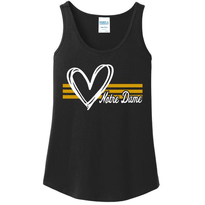 N.O.T.R.E D.A.M.E Indiana Heart Design Ladies Essential Tank