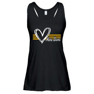 N.O.T.R.E D.A.M.E Indiana Heart Design Ladies Essential Flowy Tank