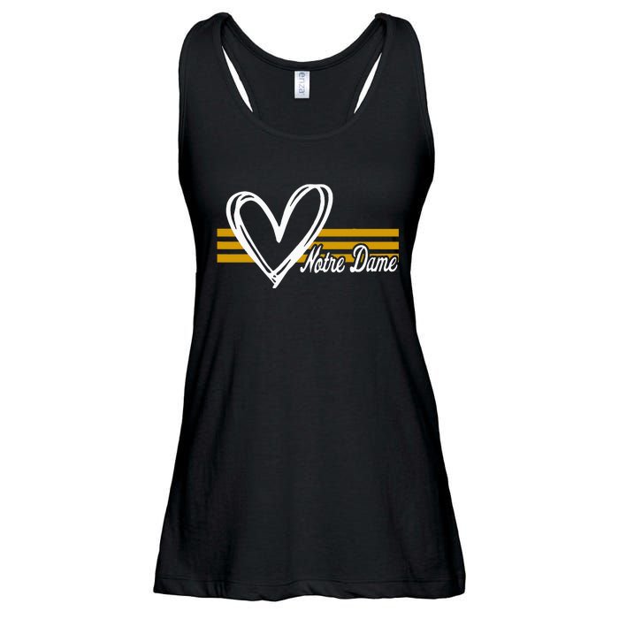 N.O.T.R.E D.A.M.E Indiana Heart Design Ladies Essential Flowy Tank