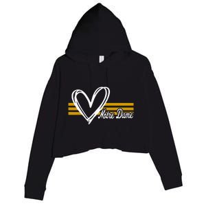 N.O.T.R.E D.A.M.E Indiana Heart Design Crop Fleece Hoodie