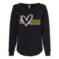 N.O.T.R.E D.A.M.E Indiana Heart Design Womens California Wash Sweatshirt