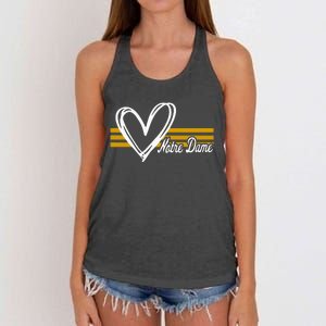 N.O.T.R.E D.A.M.E Indiana Heart Design Women's Knotted Racerback Tank