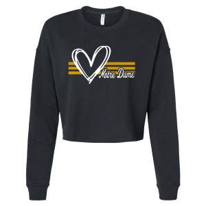 N.O.T.R.E D.A.M.E Indiana Heart Design Cropped Pullover Crew