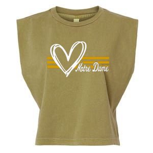 N.O.T.R.E D.A.M.E Indiana Heart Design Garment-Dyed Women's Muscle Tee