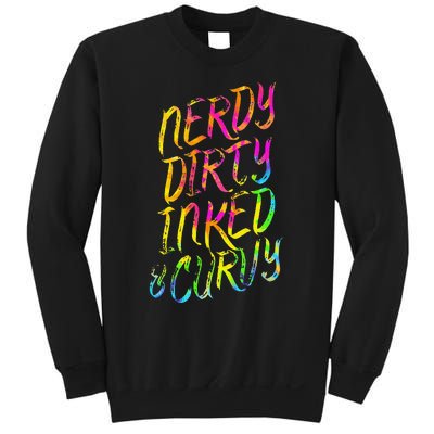 Nerdy Dirty Inked & Curvy Tattoo Woman Nerd Sweatshirt