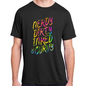 Nerdy Dirty Inked & Curvy Tattoo Woman Nerd Adult ChromaSoft Performance T-Shirt