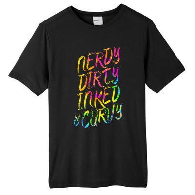 Nerdy Dirty Inked & Curvy Tattoo Woman Nerd Tall Fusion ChromaSoft Performance T-Shirt