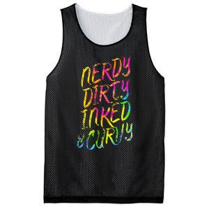 Nerdy Dirty Inked & Curvy Tattoo Woman Nerd Mesh Reversible Basketball Jersey Tank