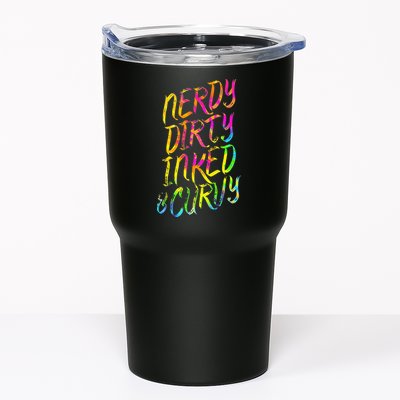 Nerdy Dirty Inked & Curvy Tattoo Woman Nerd Tumbler