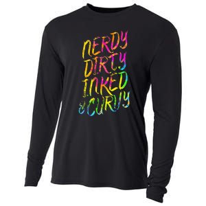 Nerdy Dirty Inked & Curvy Tattoo Woman Nerd Cooling Performance Long Sleeve Crew