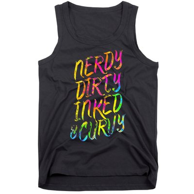 Nerdy Dirty Inked & Curvy Tattoo Woman Nerd Tank Top