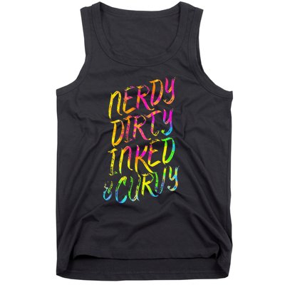 Nerdy Dirty Inked & Curvy Tattoo Woman Nerd Tank Top