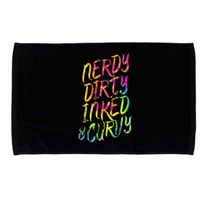 Nerdy Dirty Inked & Curvy Tattoo Woman Nerd Microfiber Hand Towel