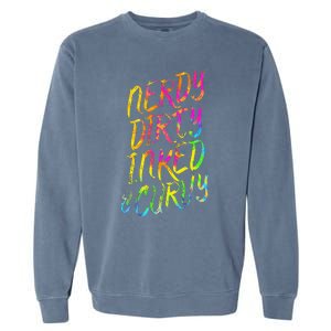 Nerdy Dirty Inked & Curvy Tattoo Woman Nerd Garment-Dyed Sweatshirt