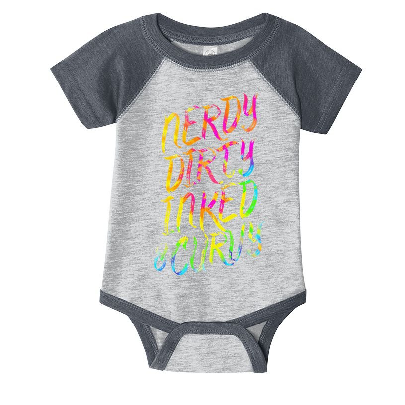 Nerdy Dirty Inked & Curvy Tattoo Woman Nerd Infant Baby Jersey Bodysuit