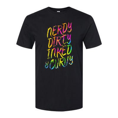 Nerdy Dirty Inked & Curvy Tattoo Woman Nerd Softstyle CVC T-Shirt