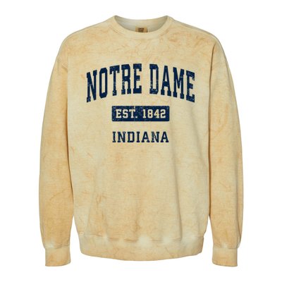 N.O.T.R.E Dame Indiana In Vintage Athletic Sports Colorblast Crewneck Sweatshirt