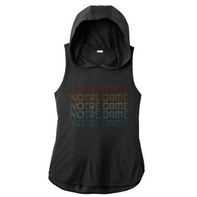 N.O.T.R.E Dame Indiana Vintage Retro Souvenir Ladies PosiCharge Tri-Blend Wicking Draft Hoodie Tank