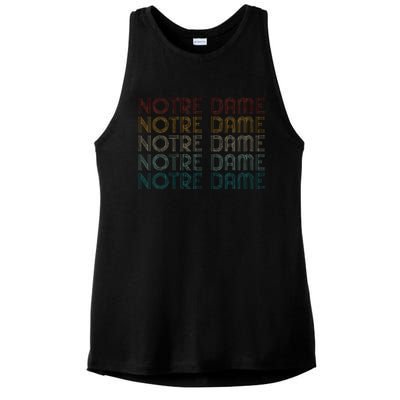 N.O.T.R.E Dame Indiana Vintage Retro Souvenir Ladies PosiCharge Tri-Blend Wicking Tank